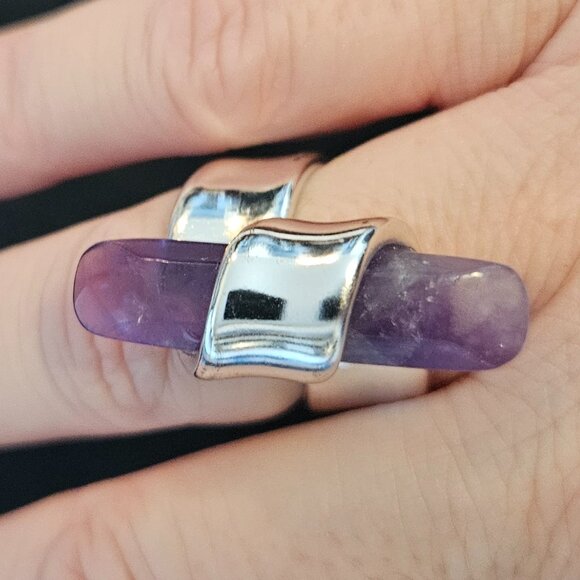 Robert Lee Morris  amethyst and silver ring - Picture 1 of 4